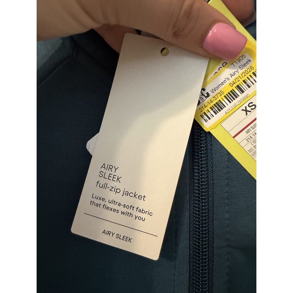 NWT Women Airy Sleek Ribbed Blue Full Zip Jacket - All In Motion Size XS - Picture 10 of 16